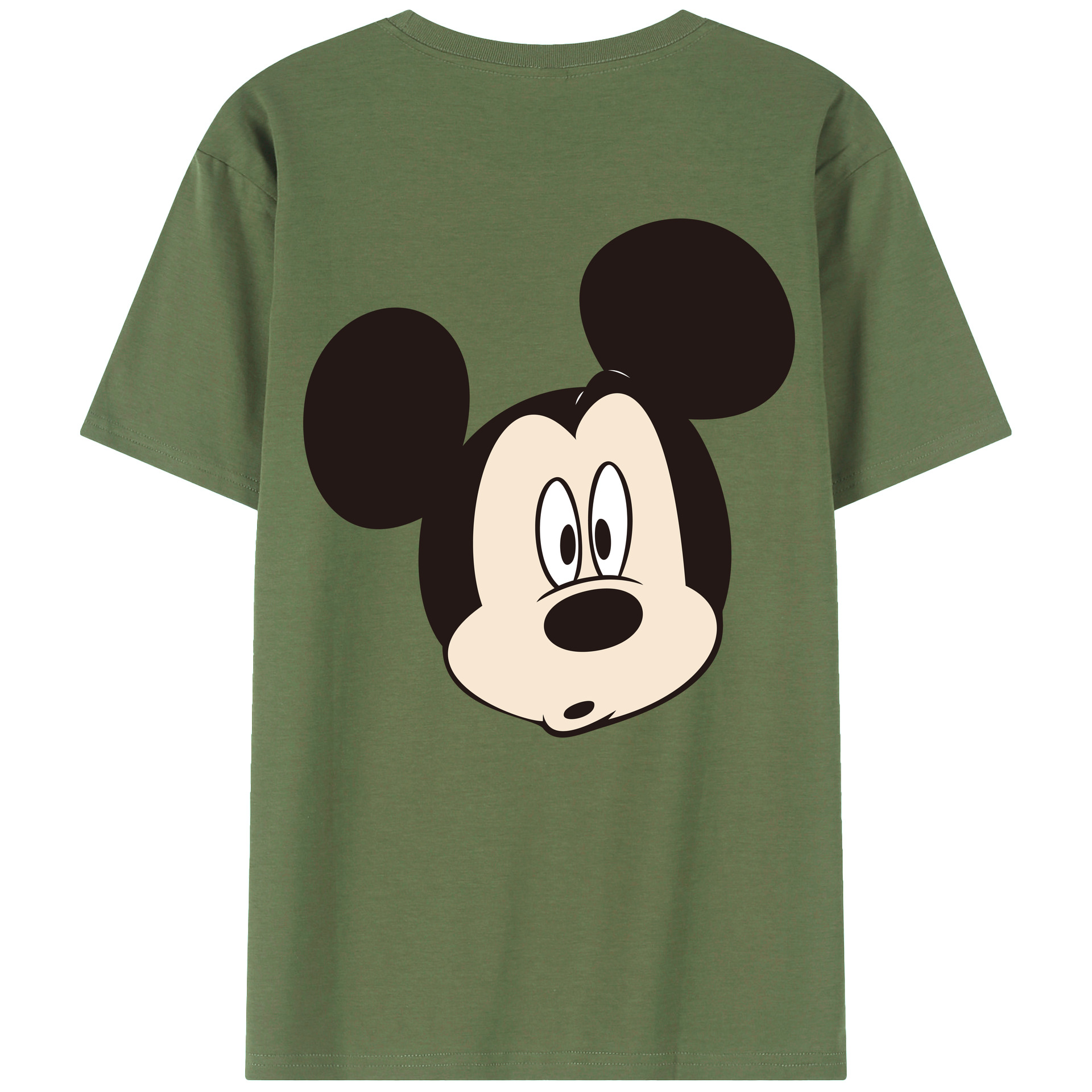 ミッキーマウス Mickey Mouse 綿100％ メンズ半袖Tシャツ（バックプリント） 通気性